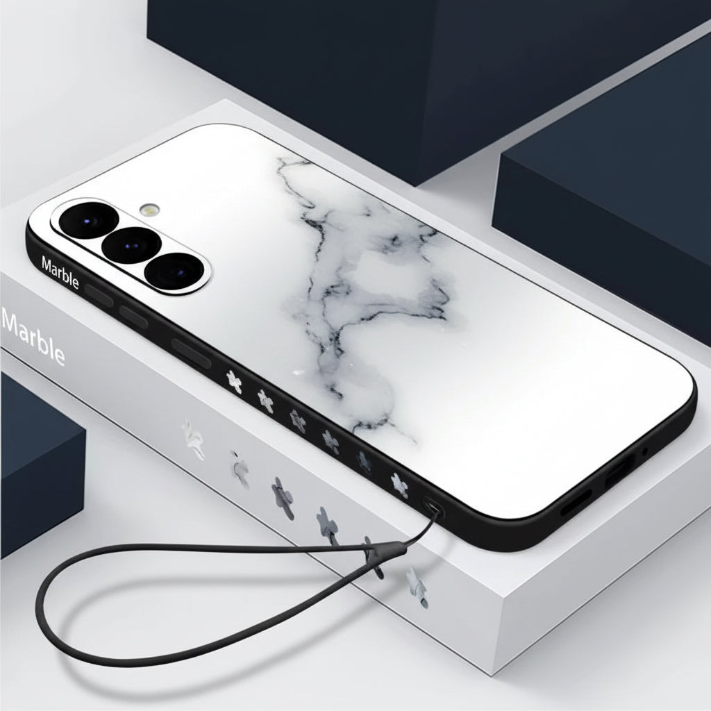 Colorful Marble Case for Samsung Galaxy S24 S23 S22 Ultra S21 S20 FE A16 A15 A25 A34 A35 A55 A52 A53 A54 5G S25 Lanyard Cover