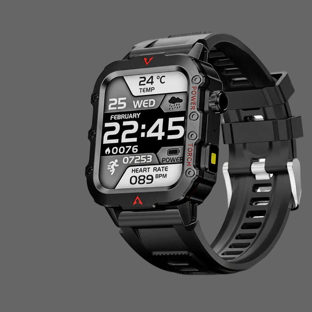 New Men'S Smart Watch LED Flashlight Outdoor Sports Smart Watch Wristwatch Health Monitoring Smart Watch