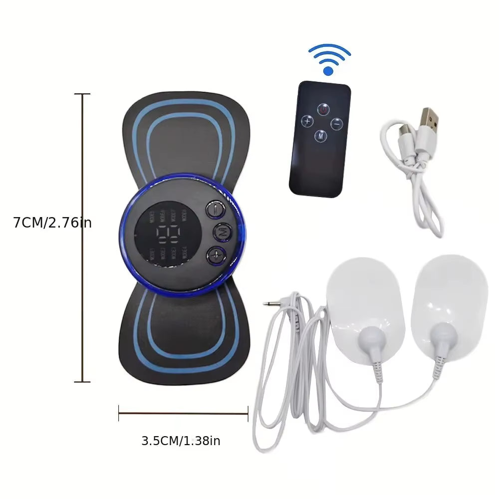 8 Modes Rechargeable Neck Massager with Remote Control EMS Low Frequency Pulse Massager for Muscle Relaxation Relief the Pain