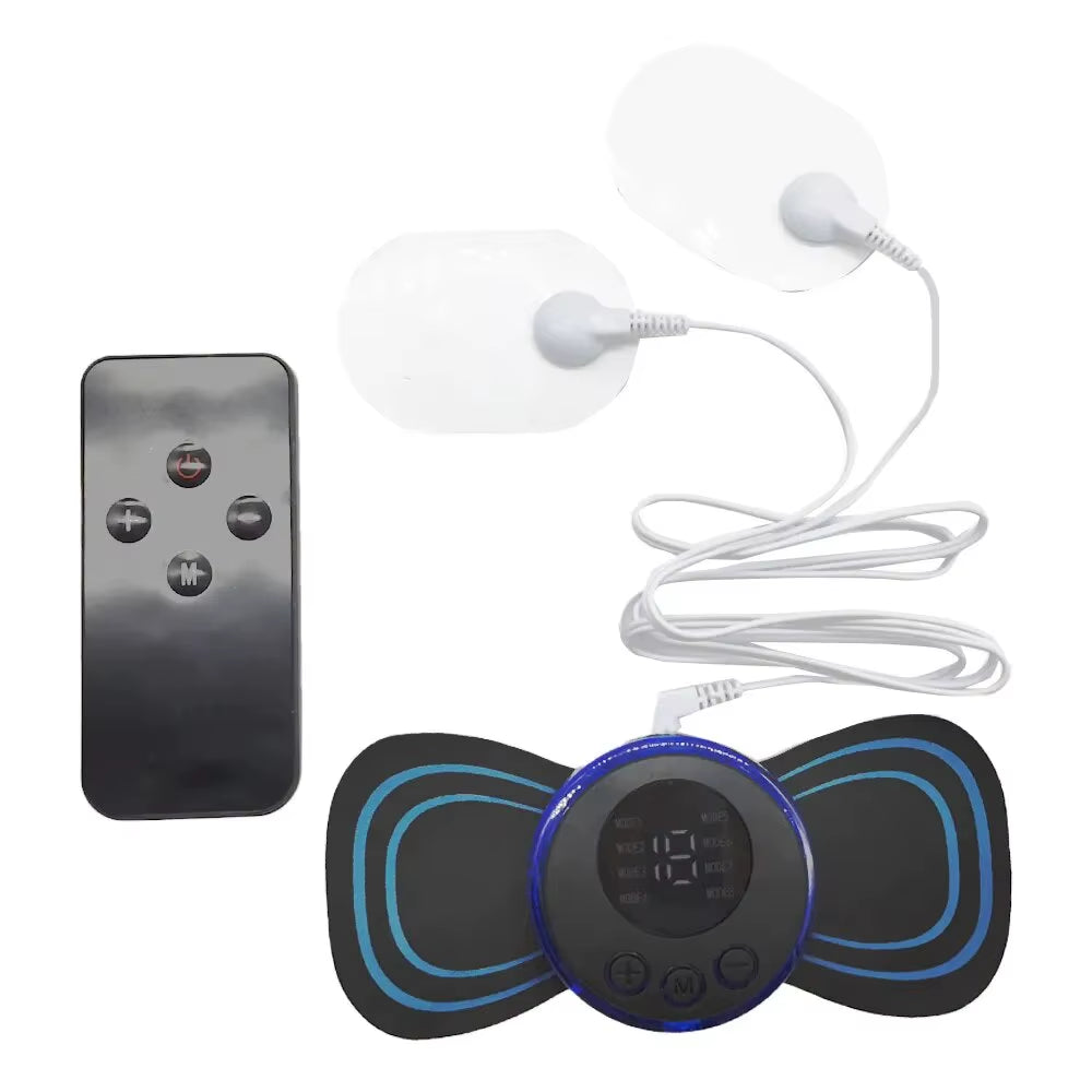 8 Modes Rechargeable Neck Massager with Remote Control EMS Low Frequency Pulse Massager for Muscle Relaxation Relief the Pain