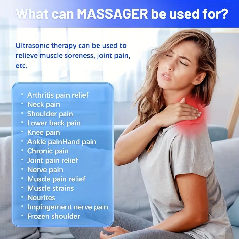 8 Modes Rechargeable Neck Massager with Remote Control EMS Low Frequency Pulse Massager for Muscle Relaxation Relief the Pain